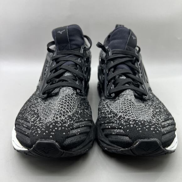 Mizuno Wave Creation Waveknit 2 Shoes Women Size 7.5 Black White Running Sneaker - Picture 2 of 8